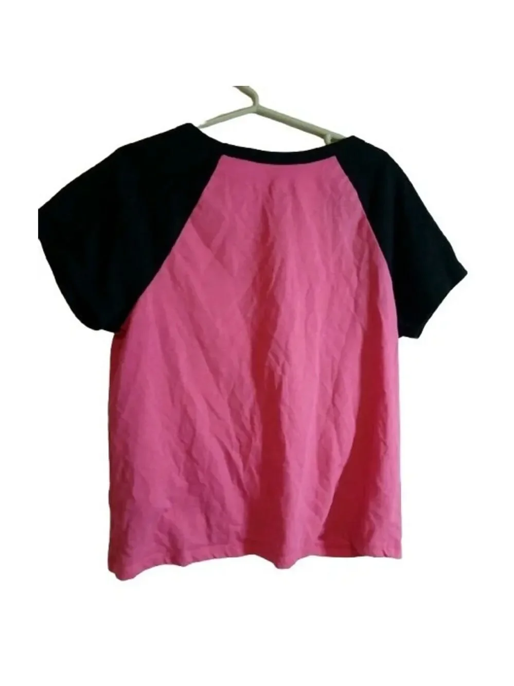 Justice Girls Knot Front Tie T-Shirt Pink Rainbow Glittery Top Size 7/8 Small